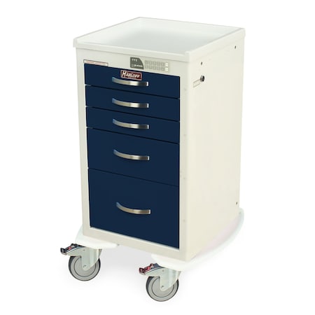 M-Series Carts 5 Drawer Steel Clinical Cart w/Keypad E-Lock MDS1824EKC05